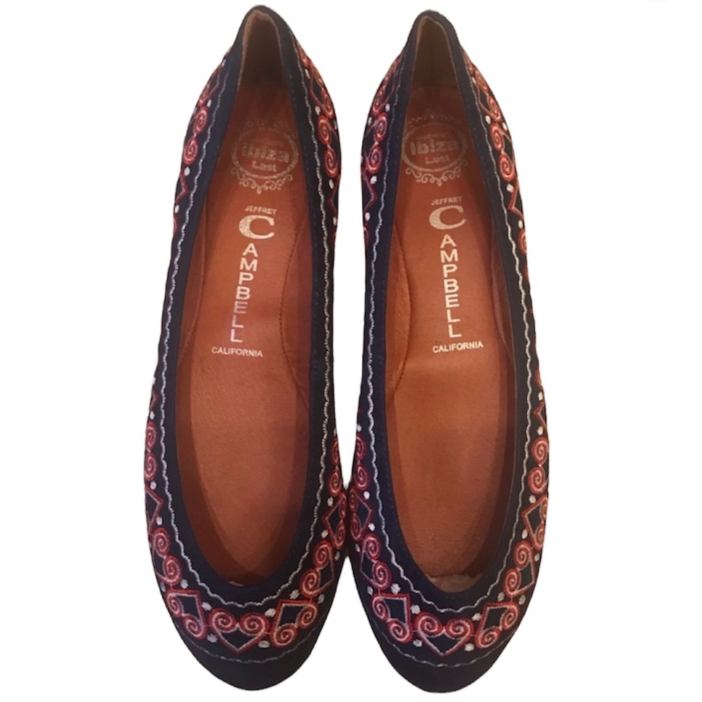 Jeffrey Campbell Embroidered Heart Boho Flats